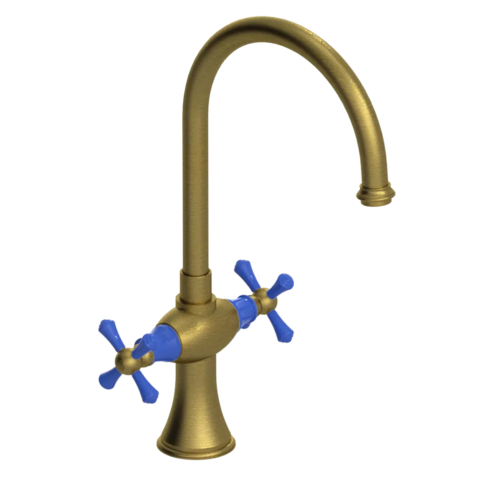 Rubinet Two Handle Single Hole Kitchen Set Antique Brass Matt