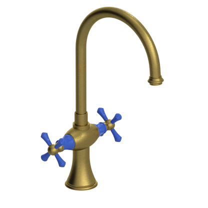 Rubinet Two Handle Single Hole Kitchen Set Antique Brass Matt
