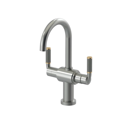 Rubinet Single Hole Dual Handle Lav. Set. (less drain) Satin Nickel