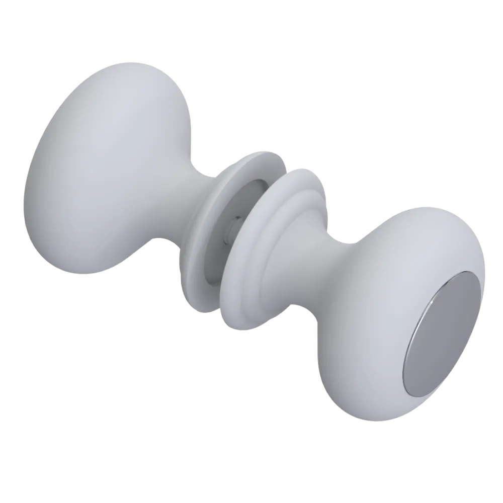 Rubinet Shower Door Knob (set) Matt White