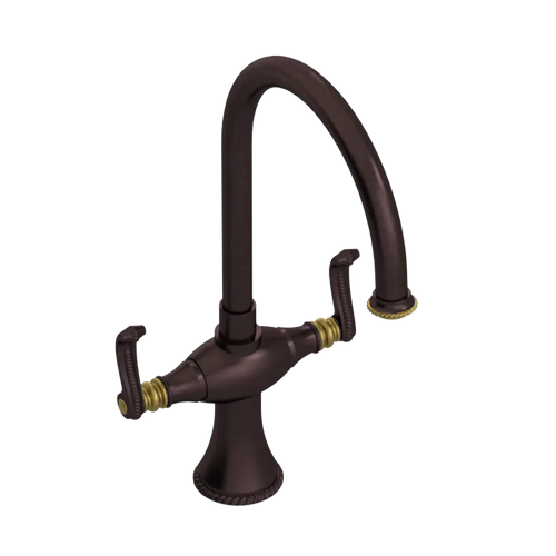 Rubinet Two Handle Single Hole Kitchen Set Tuscan Brass