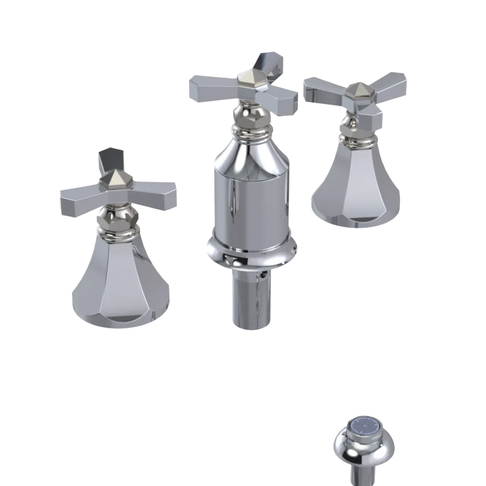 Rubinet Bidet Fitting with Spray, Diverter, and Vacum Breaker (Less Drain) Chrome