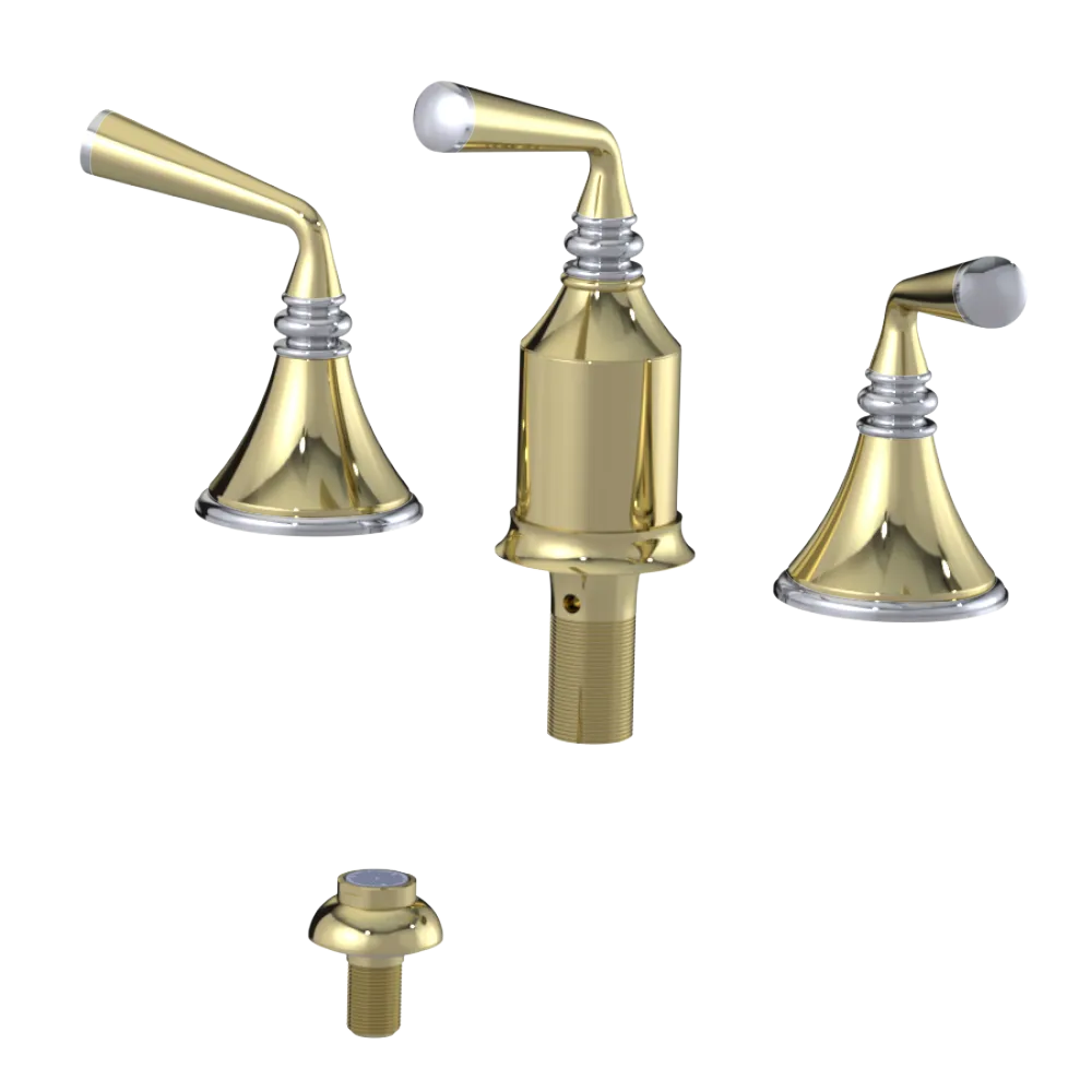 Rubinet Bidet Fitting with Spray, Diverter, and Vacum Breaker (Less Drain) Gold