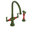 Rubinet Two Handle Single Hole Kitchen Set with Hand Spray Green Envy
