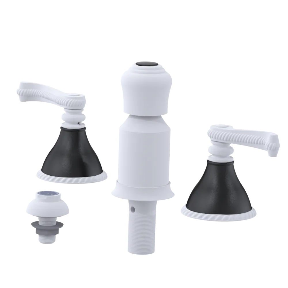 Rubinet Bidet Fitting with Spray, Diverter, and Vacum Breaker (Less Drain) Matt White