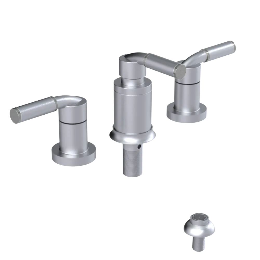 Rubinet Bidet Fitting with Spray, Diverter, and Vacuum Breaker (less drain) Satin Chrome