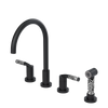 Rubinet Widespread Kitchen Set with Hand Spray Matt Black