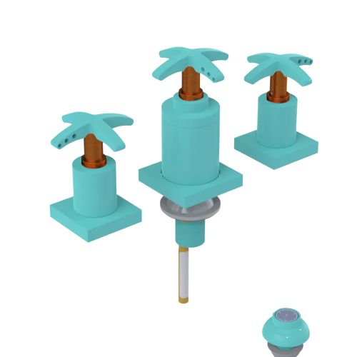 Rubinet Bidet Fitting with Spray, Diverter, and Vacuum Breaker (less drain) Aqua