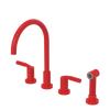 Rubinet Widespread Kitchen Set with Hand Spray Red
