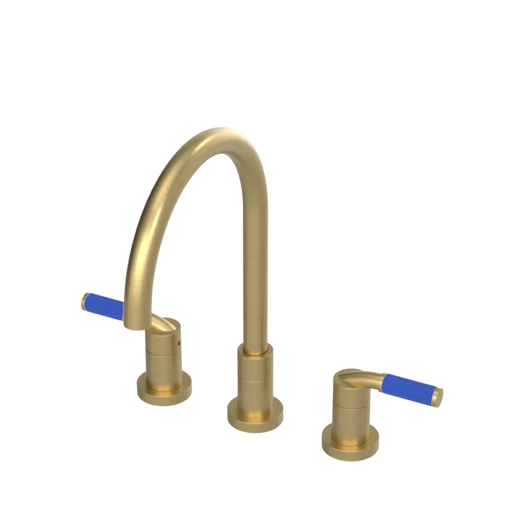 Rubinet Widespread Kitchen Set Satin Brass