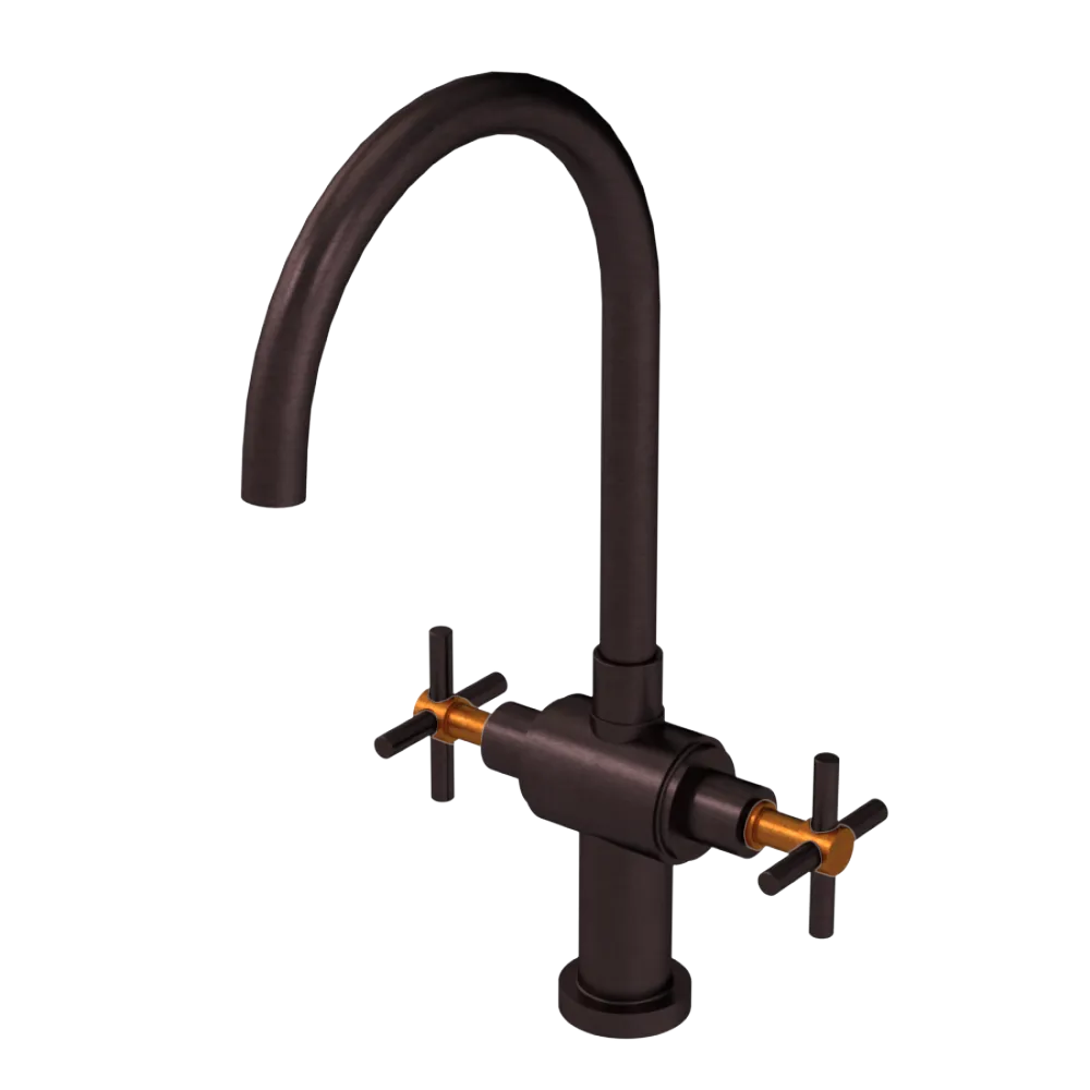 Rubinet Two Handle Single Hole Kitchen Set with LaSalle Spout Oil Rubbed Bronze