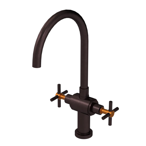 Rubinet Two Handle Single Hole Kitchen Set with LaSalle Spout Oil Rubbed Bronze