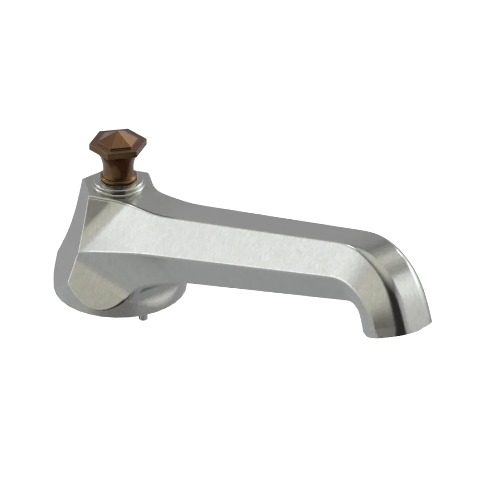 Rubinet Tub Filler Spout Deck Mount Satin Nickel