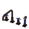 Rubinet Widespread Kitchen Set with Genesis Spout with Hand Spray Oil Rubbed Bronze