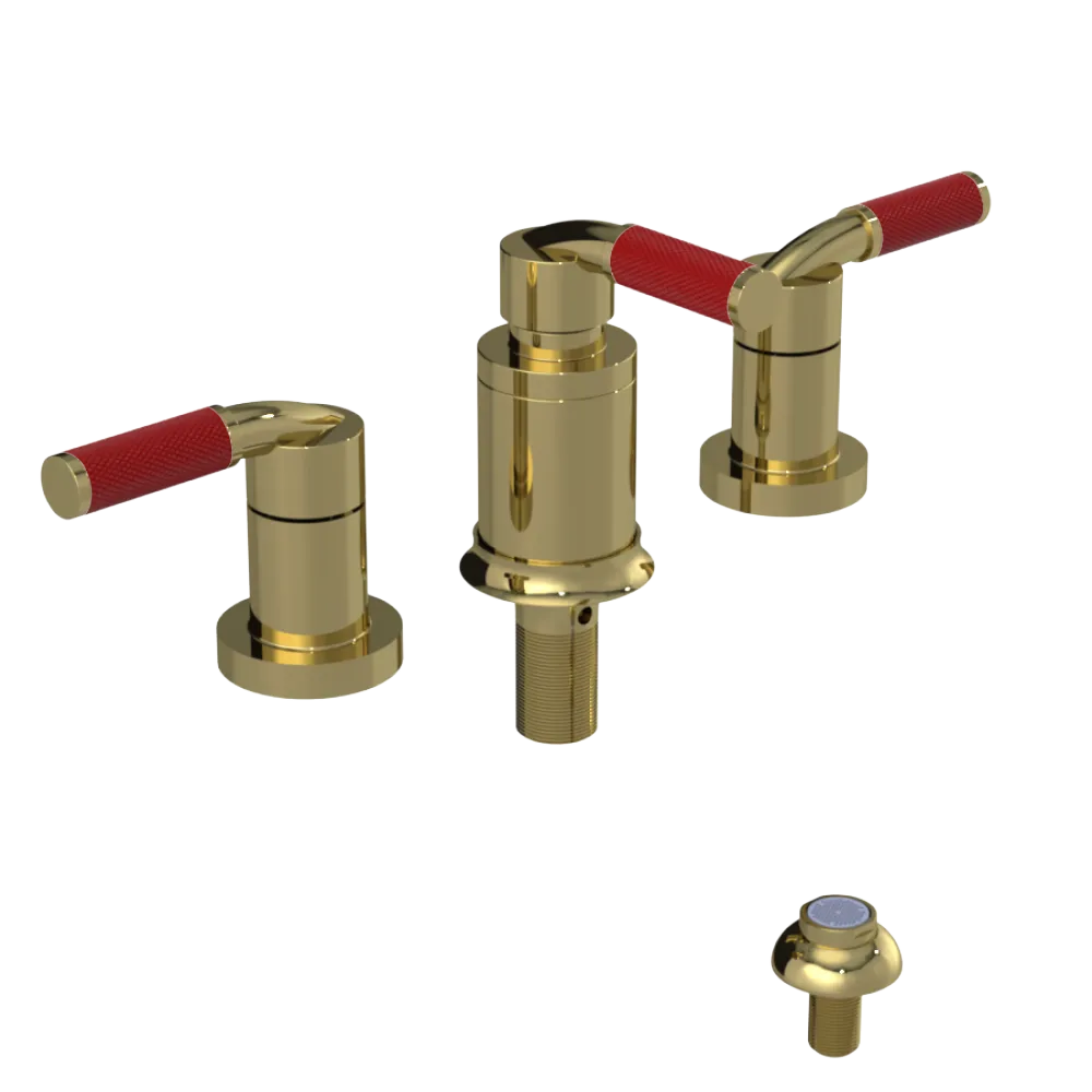 Rubinet Bidet Fitting with Spray, Diverter, and Vacum Breaker (Less Drain) Natural Brass