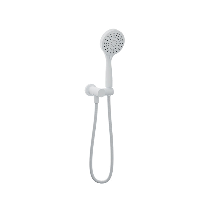 Baril 3-spray anti-limestone hand shower on wall-mounted supply elbow