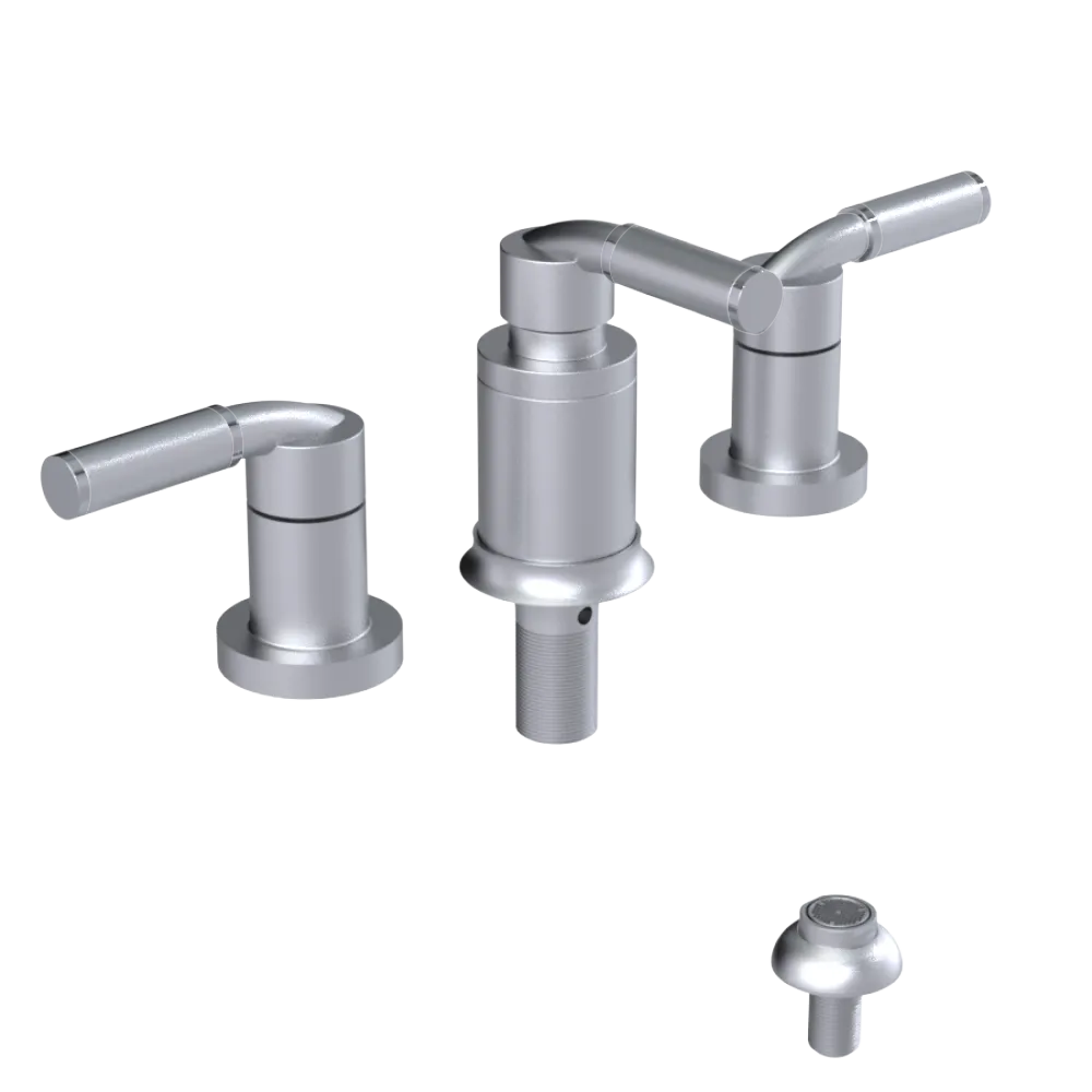 Rubinet Bidet Fitting with Spray, Diverter, and Vacuum Breaker (less drain) Satin Chrome
