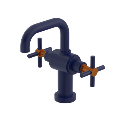 Rubinet Single Hole Dual Handle Lav. Set. (less drain) Midnight Blue