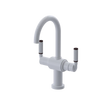 Rubinet Single Hole Dual Handle Lav. Set. (less drain) White