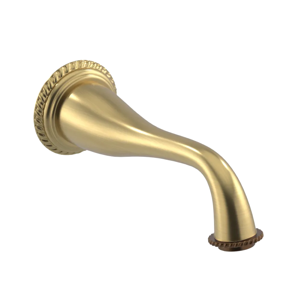 Rubinet Tub Filler Spout Wall Mount Satin Brass