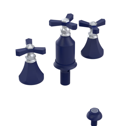 Rubinet Bidet Fitting with Spray, Diverter, and Vacum Breaker (Less Drain) Midnight Blue