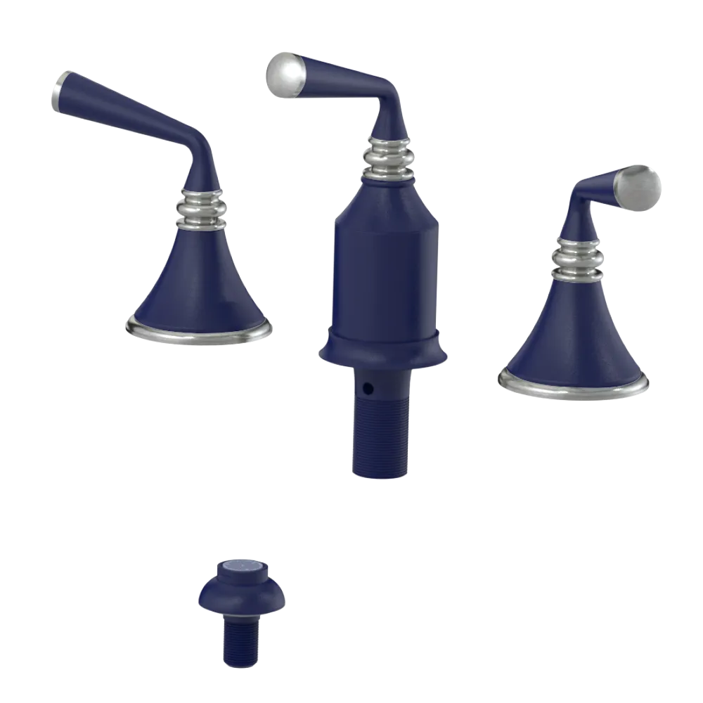 Rubinet Bidet Fitting with Spray, Diverter, and Vacum Breaker (Less Drain) Midnight Blue