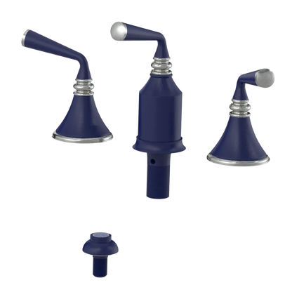 Rubinet Bidet Fitting with Spray, Diverter, and Vacum Breaker (Less Drain) Midnight Blue