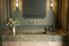 Baril Two handles wall-mounted lavatory faucet, drain not included
