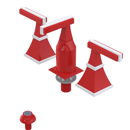 Rubinet Bidet Fitting with Spray, Diverter, and Vacum Breaker (Less Drain) Red