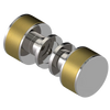 Rubinet Shower Door Knob (set) Polished Nickel