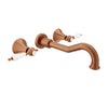 Baril Two handles wall-mounted lavatory faucet, drain not included