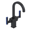 Rubinet Single Hole Dual Handle Lav. Set. (less drain) Black