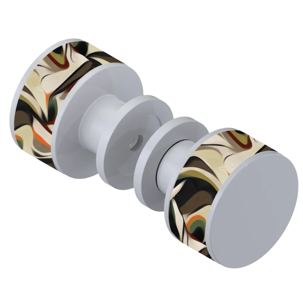 Rubinet Shower Door Knob (set) White