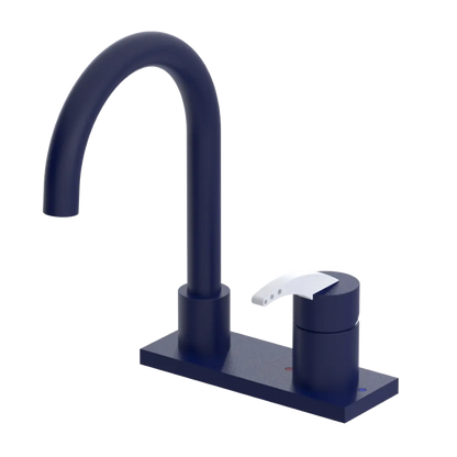 Rubinet 4" Centre Single Control Lav. Set. (less drain) Midnight Blue