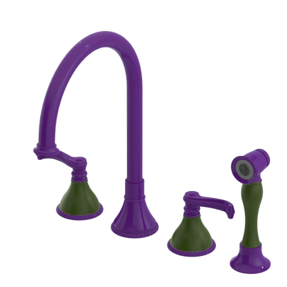 Rubinet Widespread Kitchen Set with Hand Spray Purple Haze