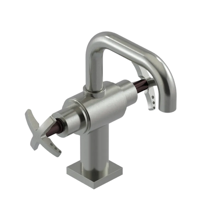 Rubinet Single Hole Dual Handle Lav. Set. with Genesis spout (less drain) Satin Nickel