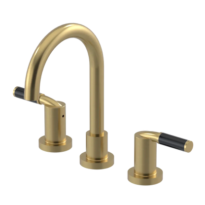 Rubinet Widespread Lav set (less drain) Satin Brass