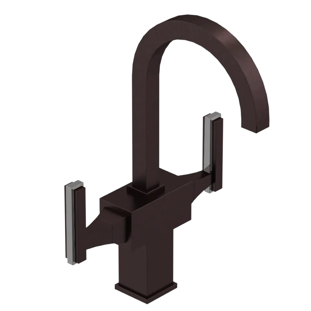 Rubinet Single Hole Dual Handle Lav. Set. (less drain) Oil Rubbed Bronze
