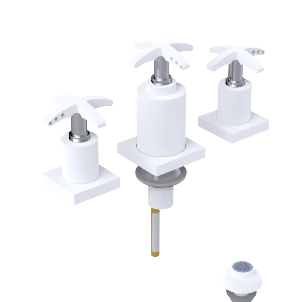 Rubinet Bidet Fitting with Spray, Diverter, and Vacuum Breaker (less drain) Matt White