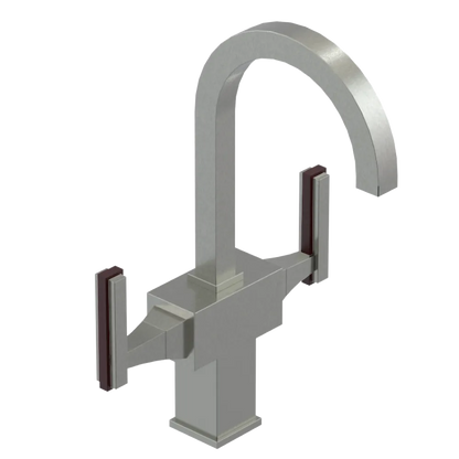 Rubinet Single Hole Dual Handle Lav. Set. (less drain) Satin Nickel