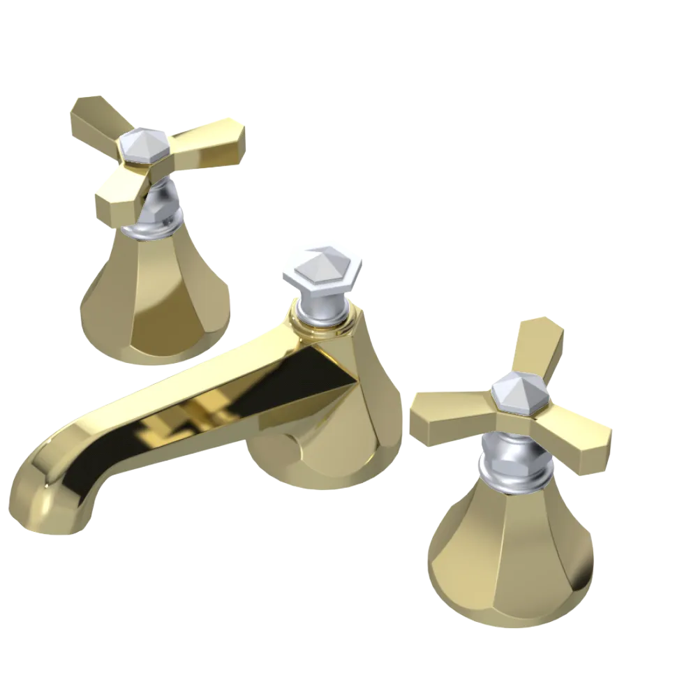 Rubinet Widespread Lav. Set. (less drain) Gold