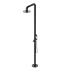 Rubinet Pressure Balance Outdoor Shower with Hand Held Shower & 10" Shower Head - 304 Stainless Steel Matt Black
