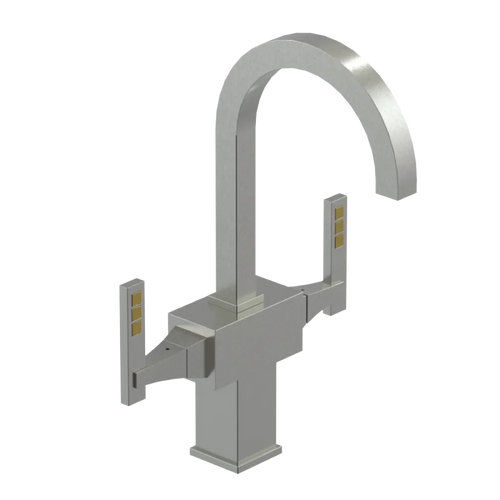 Rubinet Single Hole Dual Handle Lav. Set. (less drain) Satin Nickel