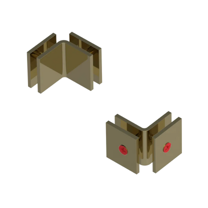 Rubinet 90 Glass to Glass Open Face Natural Brass