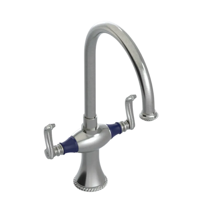 Rubinet Two Handle Single Hole Kitchen Set Satin Nickel