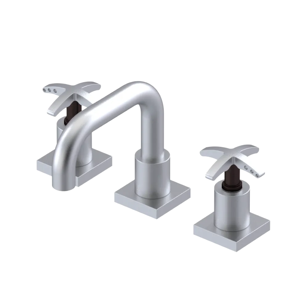 Rubinet Widespread Lav. Set. with Genesis spout (less drain) Satin Chrome