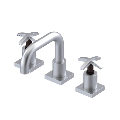Rubinet Widespread Lav. Set. with Genesis spout (less drain) Satin Chrome