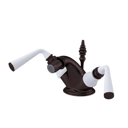 Rubinet Single Hole Dual Handle Bidet Fitting (Less Drain) Tuscan Brass