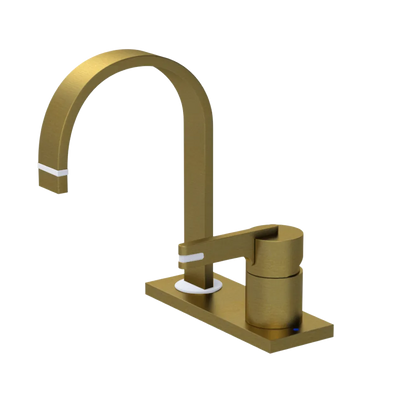 Rubinet 4" Centre Single Control Lav. Set (less drain) Antique Brass Matt