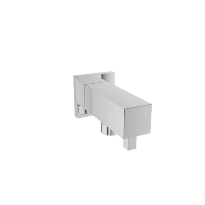 Baril Square wall-mounted 1/2" F supply elbow with integrated volume control